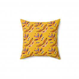 Spun Polyester Square Pillow- Yellow